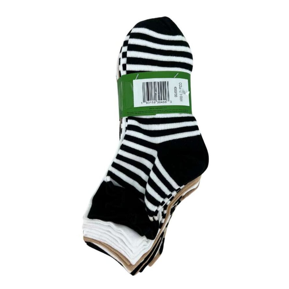 Kate Spade Women's Tan, White & Black Shortie Crew Socks: 10 Pairs / Size 4-10 - Picture 2 of 3